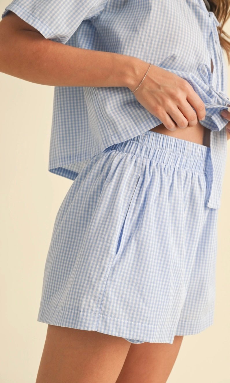 NELLIE FRONT TIE SHORTS SET | GINGHAM - Shop Luna London