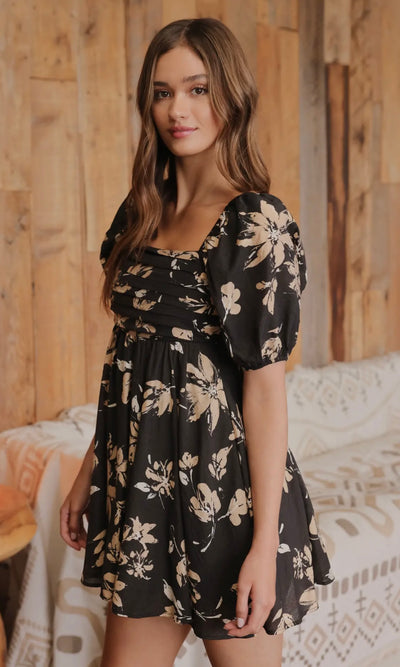 AVALEE FLORAL PUFF SLEEVE MINI DRESS