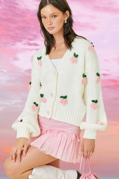 ROSIE SWEATER WITH FLOWER APPLIQUE