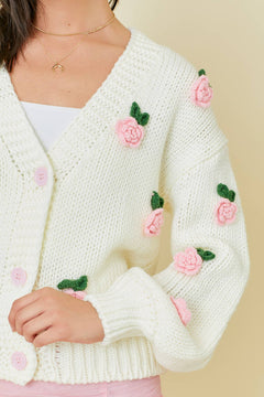 ROSIE SWEATER WITH FLOWER APPLIQUE