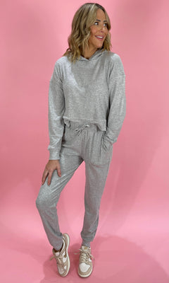 DAY DREAMING RIBBED SWEATPANT | HEATHER GREY