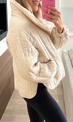 PRESLEY CLASSIC SILHOUETTE QUILTED JACKET | CREAM