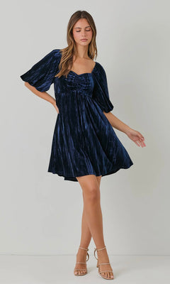 LAUREN VELVET BABYDOLL DRESS