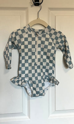 CHECKERED RASHGUARD SWIMSUIT | 6-12 MONTHS