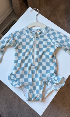 CHECKERED RASHGUARD SWIMSUIT | 6-12 MONTHS