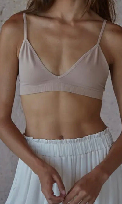 BRANDY RIBBED BRALETTE | NUDE - Shop Luna London