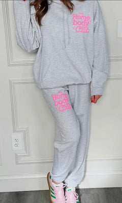 HOMEBODY CLUB PUFF HOODIE | GREY - Shop Luna London