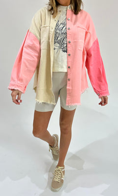 COTTON CANDY COLORBLOCK SHACKET