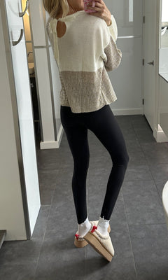 NELLA BACK TIE COLORBLOCK KNIT SWEATER - Shop Luna London