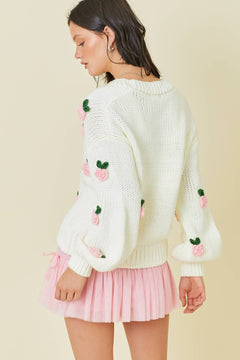 ROSIE SWEATER WITH FLOWER APPLIQUE - Shop Luna London