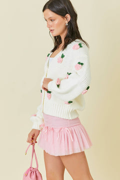 ROSIE SWEATER WITH FLOWER APPLIQUE - Shop Luna London