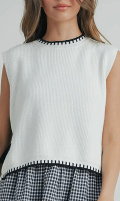 THE PERFECT TIE SWEATER | WHITE - Shop Luna London