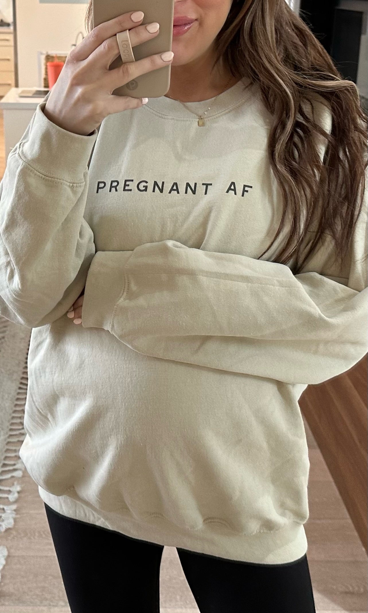 PREGNANT AF | TAN + BLACK